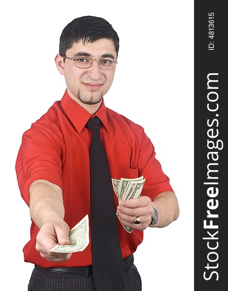 Businessman Holding Money