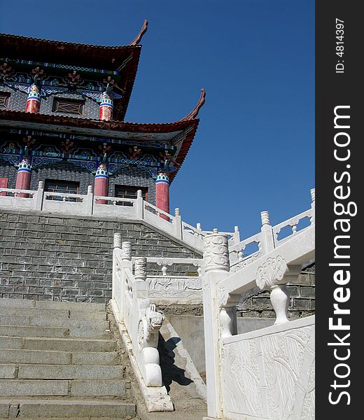 China temple of white marble railing. China temple of white marble railing.