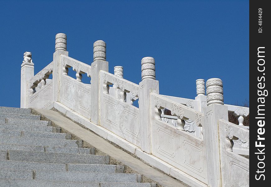 Chinese classical architecture, the marble railing. Chinese classical architecture, the marble railing.