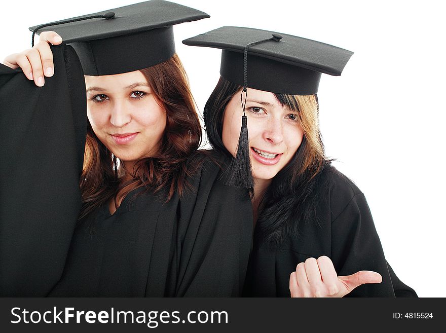 Portrait of a young peoplein a academic gown. Education background. Portrait of a young peoplein a academic gown. Education background.