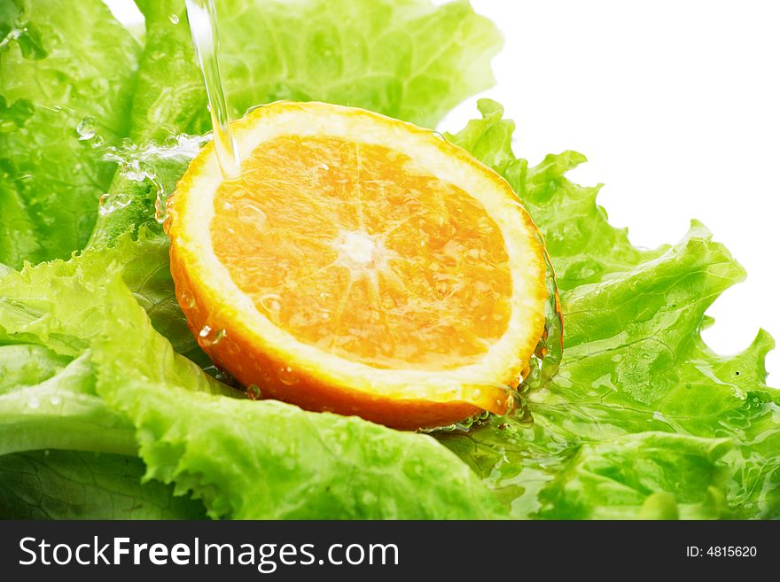 Lettuce and orange