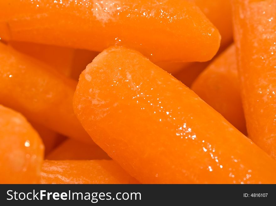 Macro shot of freshly washed carrots