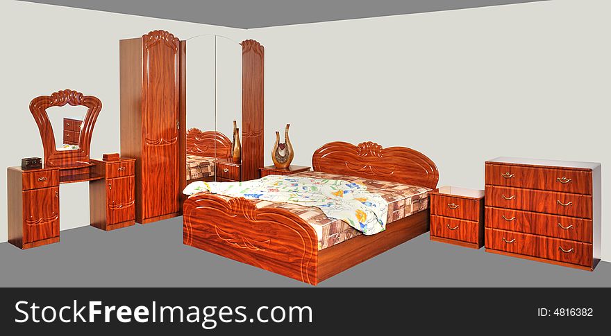 An image of bedroom with furniture