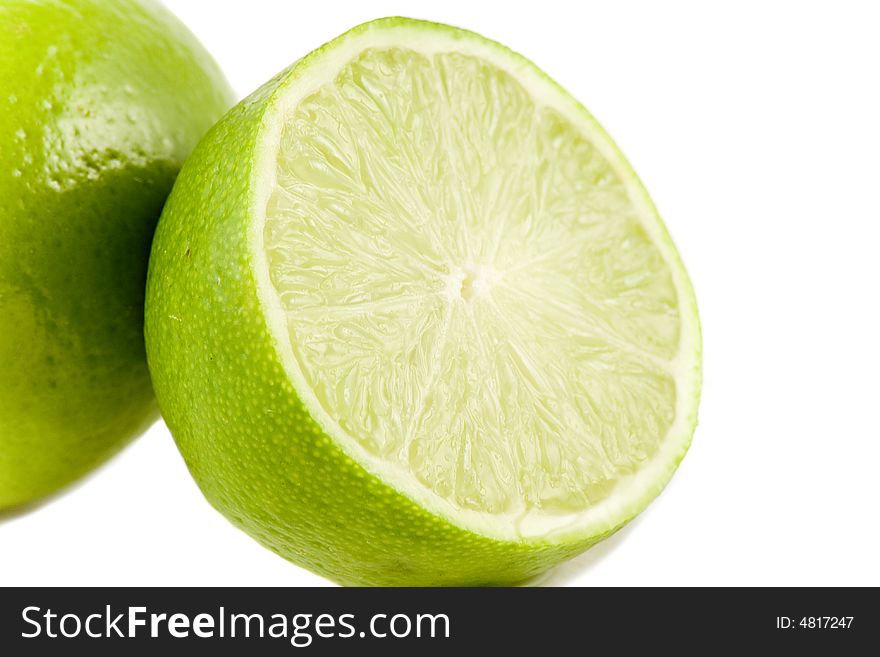 Lime fruits isolated on white background