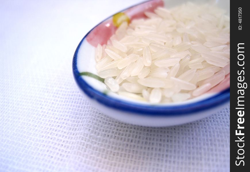 Close up for a spoon of rice