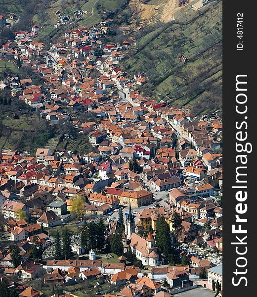 Old town of Brasov, seen from Tampa mountain. Old town of Brasov, seen from Tampa mountain.