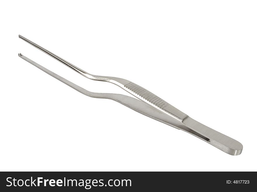 Tweezers on white background. Isolated