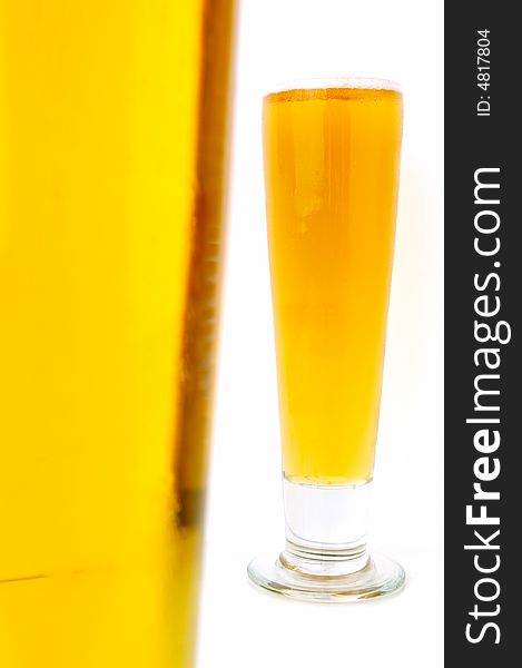 Ice cold beers isolated against a white background