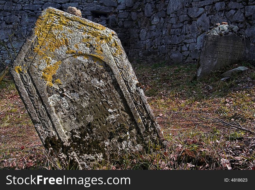 The old jewish tombstone - czech republic. The old jewish tombstone - czech republic