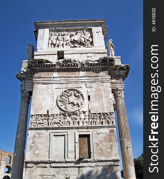 Lateral  detail of the costantine arc - rome. Lateral  detail of the costantine arc - rome