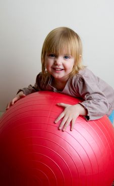 Girl With A  Ball Royalty Free Stock Image