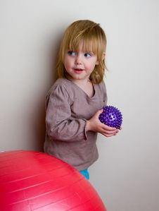 Girl With A  Ball Stock Photo
