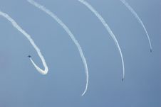 Traces Of Jets In Sky Royalty Free Stock Image Traces Of Jets In Sky Royalty Free Stock Image