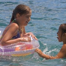 Two Girls Of Teenager Bath In A Sea (4) Stock Image Two Girls Of Teenager Bath In A Sea (4) Stock Image