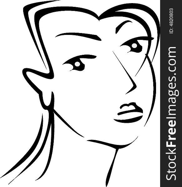 Tribal vector illustration of a woman. Tribal vector illustration of a woman