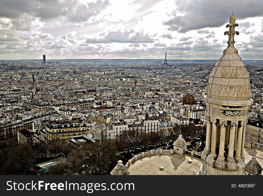 A Landscape from Montmartre in a cloudy day. A Landscape from Montmartre in a cloudy day