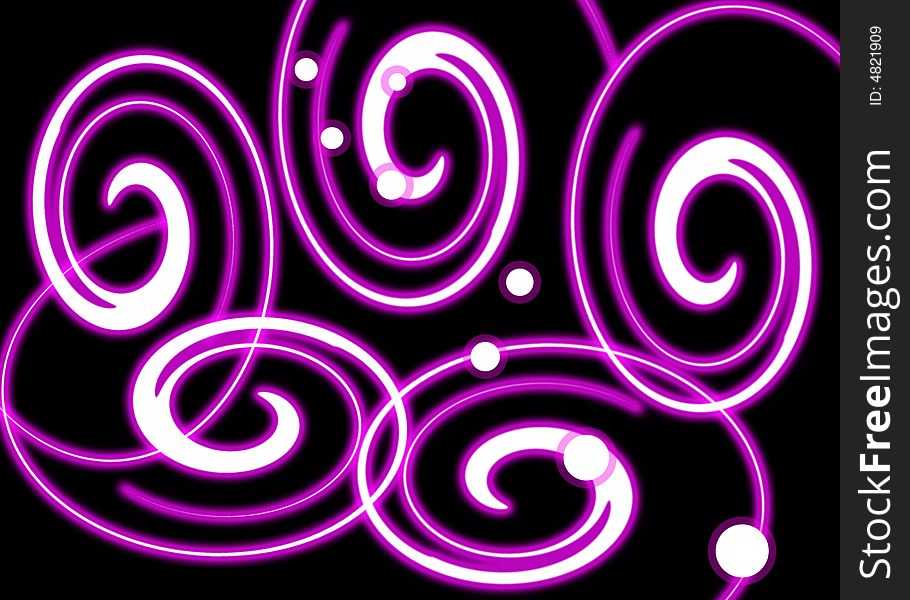 Curly Swirls are Featured in a Trendy Abstract Illustration.