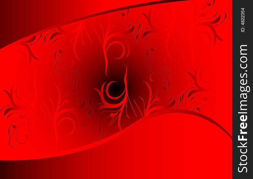 Cool red vector design with floral ornament, editable vector illustration, look for more great images in my gallery