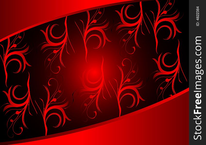 Cool Red Vector Design With Floral Ornament