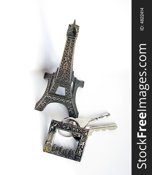 Metal french tower and keys