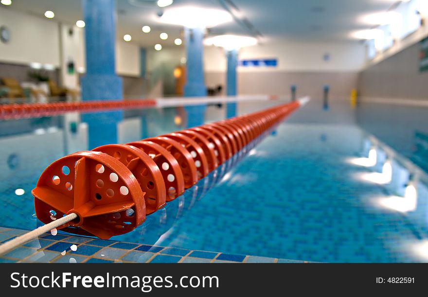 Swimming pool diagonal red lines
