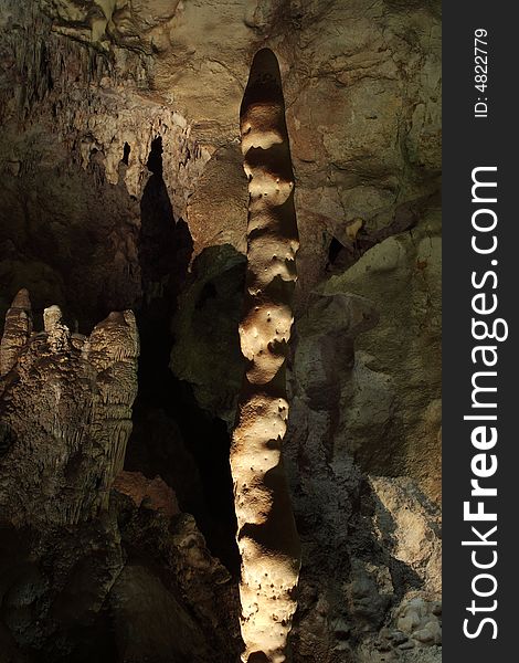 The Witches Finger along the Natural Entrance Tour - Carlsbad Caverns National Park