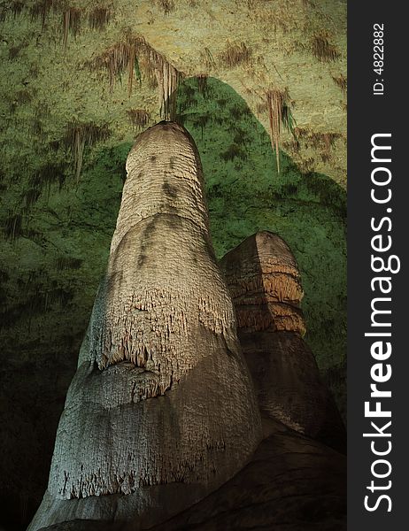 Twin Domes in the Hall of Giants along the Big Room Tour - Carlsbad Caverns National Park