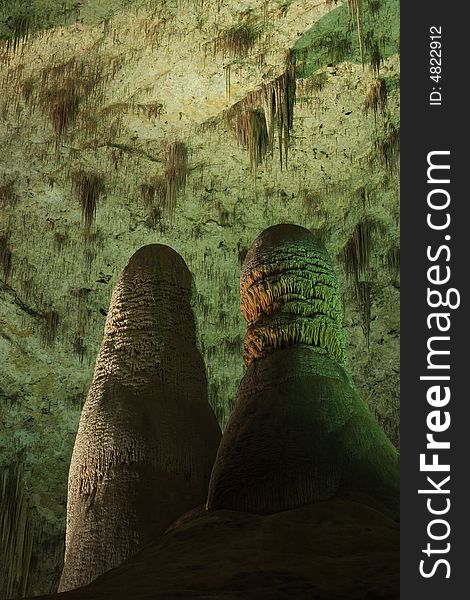 Twin Domes in the Hall of Giants along the Big Room Tour - Carlsbad Caverns National Park