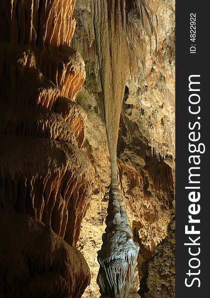 Cave scene in the Big Room - Carlsbad Caverns National Park. Cave scene in the Big Room - Carlsbad Caverns National Park