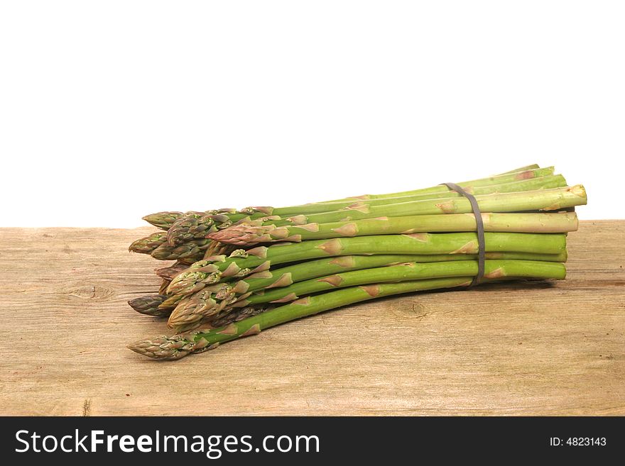 Asparagus on wood