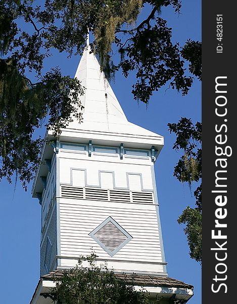 Steeple on 100-year-old church in Bradenton, FL. Steeple on 100-year-old church in Bradenton, FL