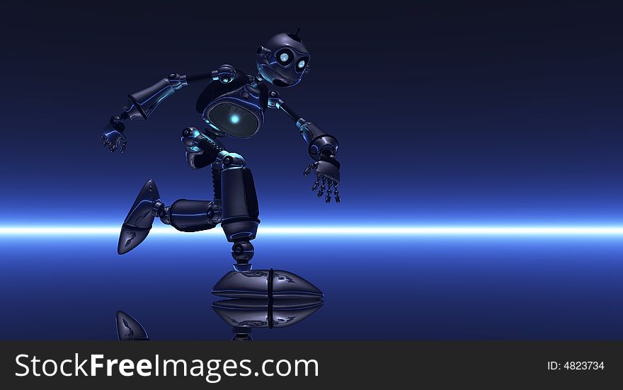 Cgi render of cartoon robot