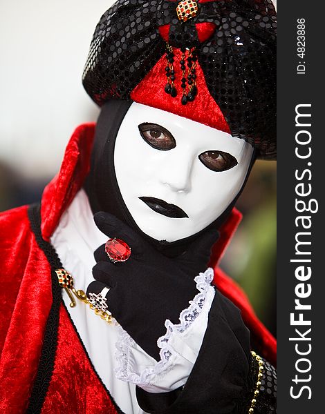 Red And Black Venetian Costume