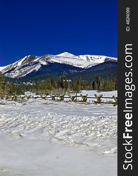 Kenosha Pass In Colorado During Winter With Snow