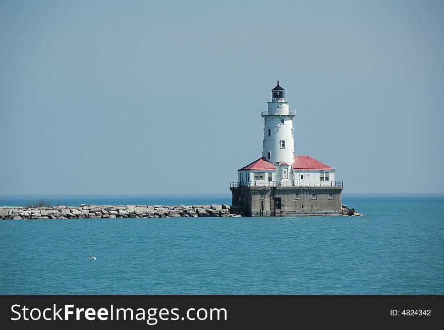 A light house at sea