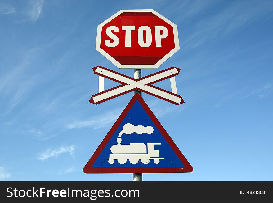 Railway Crossing Stop Sign - Free Stock Images & Photos - 4824363