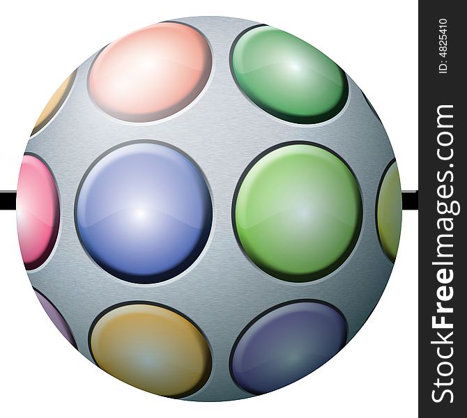 Illustration of a metal disco ball