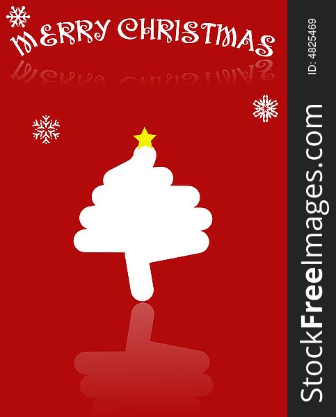 A nice christams white illustration on a red background. A nice christams white illustration on a red background