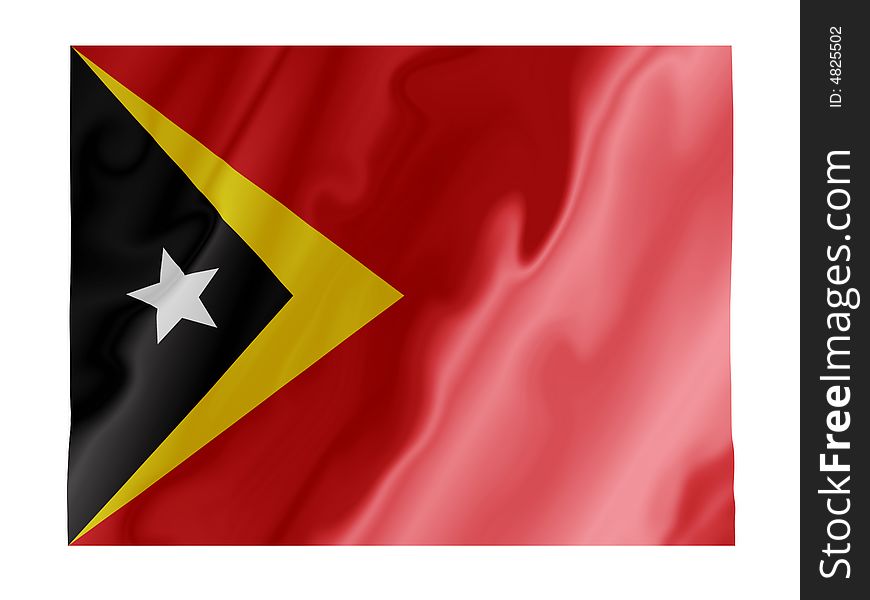 Fluttering image of the East Timor national flag. Fluttering image of the East Timor national flag