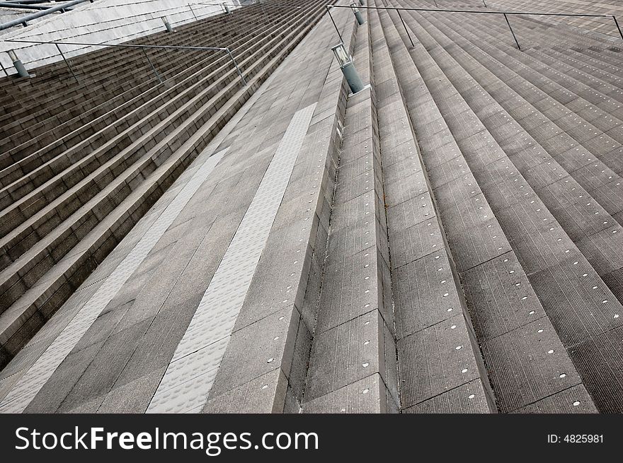 Concrete outdoor stair, urban space