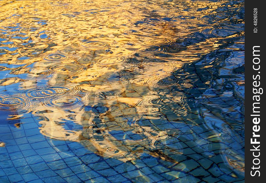 Reflections of the sunset on water. Reflections of the sunset on water
