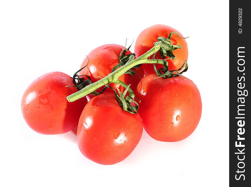 Fresh red tomatoes isolated on white background. Fresh red tomatoes isolated on white background