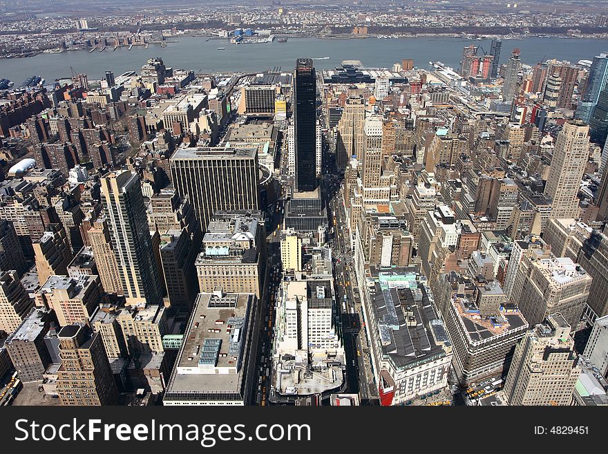 Panoramic view of the New York City skyline. Panoramic view of the New York City skyline