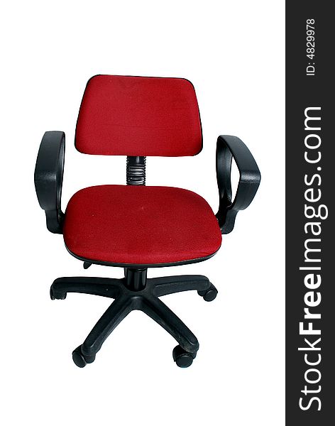 Red business chair on the white background