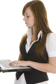 Young Business Lady Laptop Stock Photo Young Business Lady Laptop Stock Photo