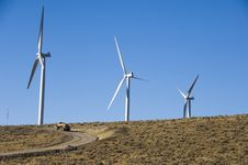 Wind Turbines And Dump Truck. Stock Photos Wind Turbines And Dump Truck. Stock Photos