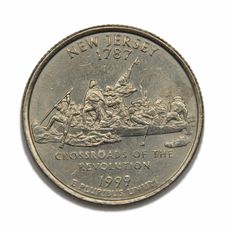 US New Jersey Quarter Dollar Royalty Free Stock Photo