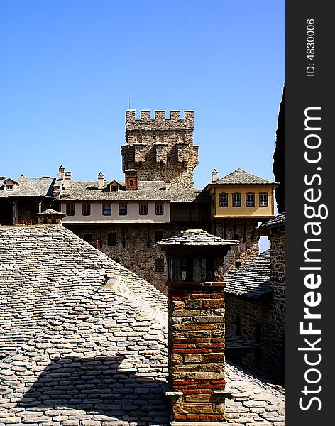 A photo of Monastery Stavronikita, Mount Athos, Greece