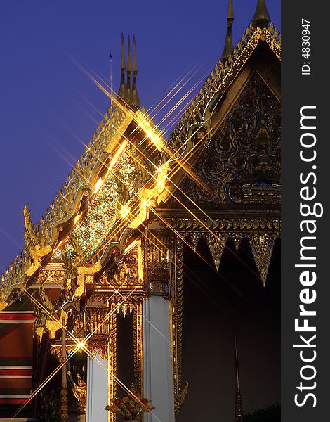 Shining golden roofs of thai temples