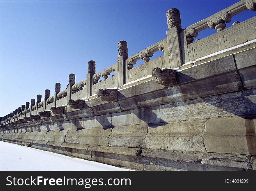 Stone railing, the forbidden city, china